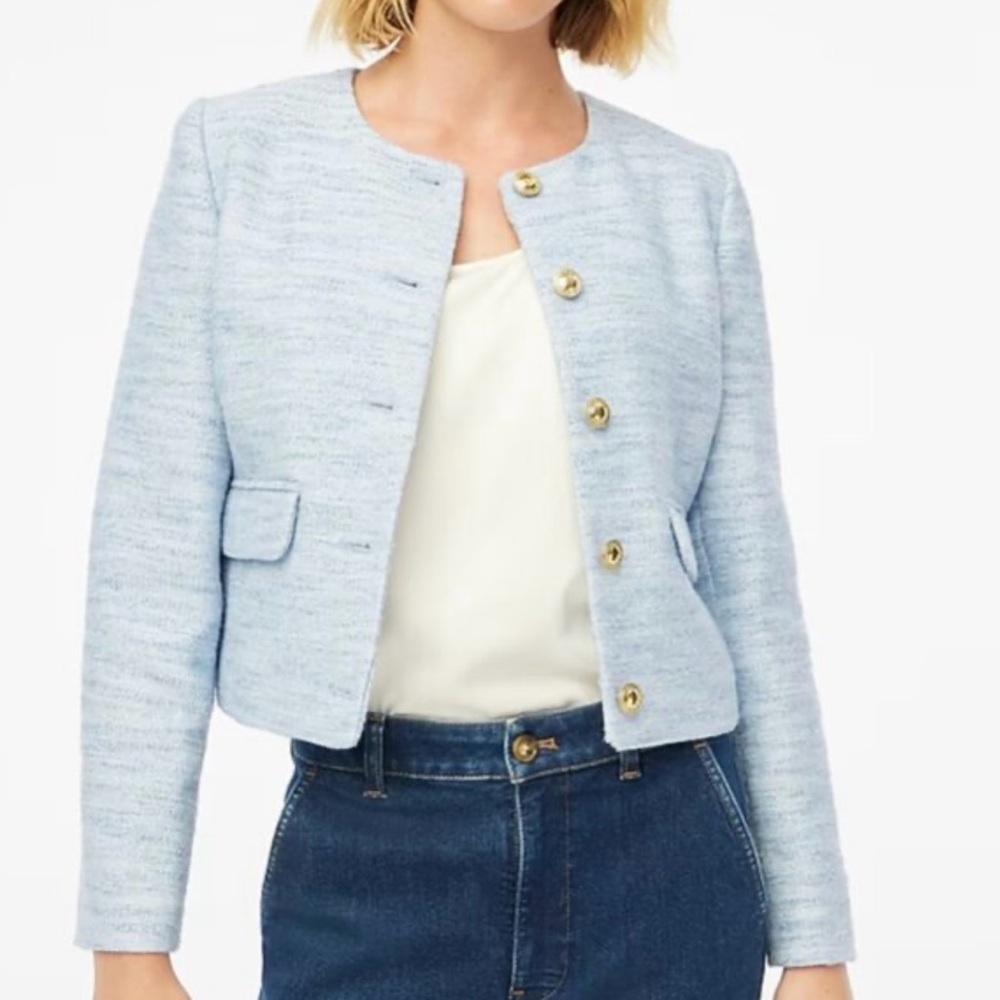 Women's Light Blue Tweed Lady Jacket